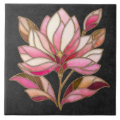 マグノリア花モザイクセラミックタイル タイル (正面)