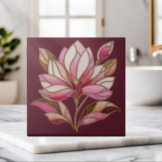 マグノリア花モザイクセラミックタイル タイル