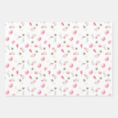 マグノリア花ラッピング紙、ピンクマグノリアス ラッピングペーパーシート (正面3)