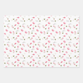 マグノリア花ラッピング紙、ピンクマグノリアス ラッピングペーパーシート