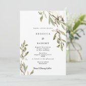 マグノリア花模様モダン結婚式招待状 招待状 (スタンド正面)