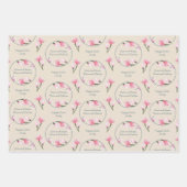 マグノリア花編集可能大事な行事セット3 ラッピングペーパーシート (正面2)