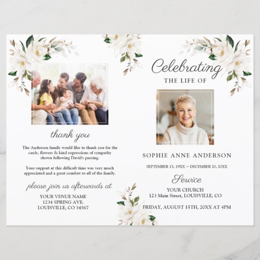 マグノリア花葬儀サービス写真プログラム (正面)