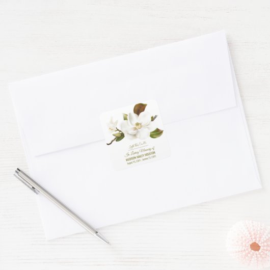 マグノリア花葬祭記念碑 スクエアシール (封筒)