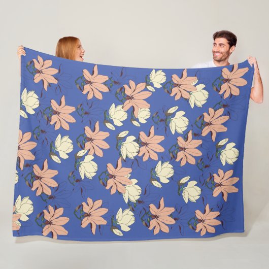 マグノリア花開花 フリースブランケット (インサイチュ)