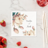 マグノリア花 スタンダードカクテルナプキン (インサイチュ)