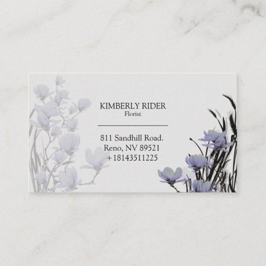 マグノリア花 名刺 (裏面)