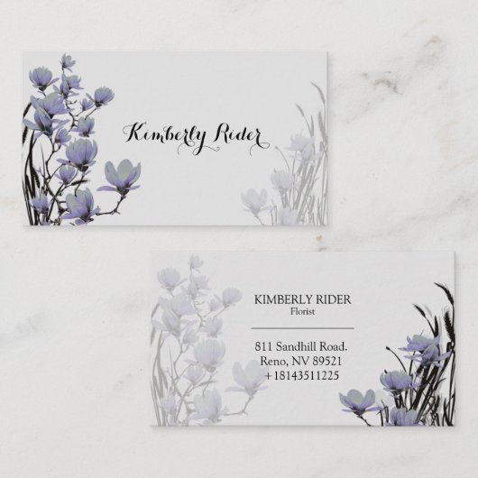 マグノリア花 名刺 (正面/裏面)