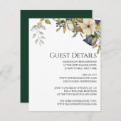 マグノリア花 |紫エレガントフローラ緑 エンクロージャーカード (正面/裏面)