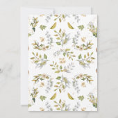 マグノリア花 |紫エレガントフローラ緑 招待状 (裏面)