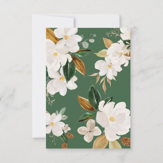 マグノリア葬儀ありがとう悔やみや弔慰 ノートカード (裏面)