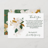 マグノリア葬儀ありがとう悔やみや弔慰 ノートカード (正面/裏面)