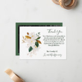 マグノリア葬儀写真ありがとう悔やみや弔慰 ノートカード (正面/裏面インサイチュ)