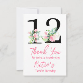 マグノリア誕生日招待状12誕生日 サンキューカード