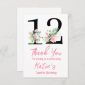 マグノリア誕生日招待状12誕生日 サンキューカード (正面/裏面)