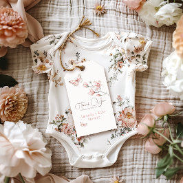 マグノリア赤面ピンクバタフライベビーシャワー特典 ギフトタグ