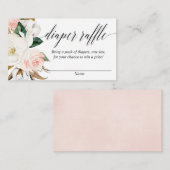 マグノリア赤面ベビーシャワーおむつラッフルカード エンクロージャーカード (正面/裏面)