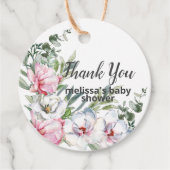 マグノリア赤面白ベビーシャワーカスタム フェイバータグ (正面)