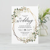 マグノリア金ゴールド幾何結婚フレーム 招待状 (スタンド正面)