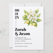 マグノリア開花レモンの結婚式の日付を保存 セーブザデート (正面)