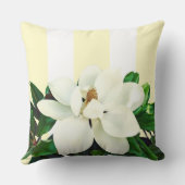 マグノリア開花 |ストライプの 20"x20"リバーシブルピロー クッション (裏面)