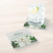 マグノリア開花 パーソナライズされた | 感動的 ガラスコースター (アングル)