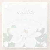 マグノリア開花 パーソナライズされた | 感動的 ガラスコースター (裏面)