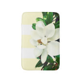 マグノリア開花 |黄色と白ストライプの バスマット (正面縦)