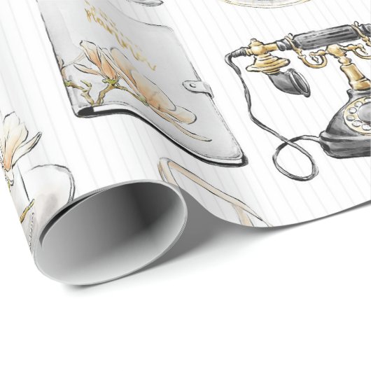 マグノリア ウェディング ブライダルシャワー ギフト ラッピングペーパー (ロールコーナー)