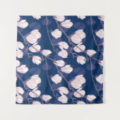 マグノリア エレガンス: ネイビー スプリング ブルーム タペストリー (正面(横))