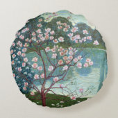 マグノリア(キャンバスの油) ラウンドクッション (裏面)