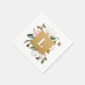 マグノリア&コットン花結婚のカクテルナプキン スタンダードカクテルナプキン (角)