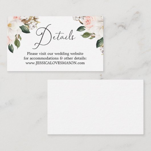 マグノリア・コッ結婚トンのウェブサイト挿入カード エンクロージャーカード (正面/裏面)