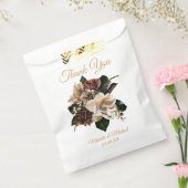 マグノリア ゴールド＆ブラック フラワーの感謝を表すギフトバッグ フェイバーバッグ (封をした状態)