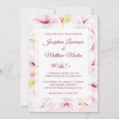 マグノリア スプリング フローラル ウェディング 招待状 (正面)