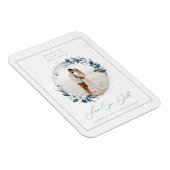 マグノリア&ダスティブルー·サークル写真が日付を救う マグネット (右側)