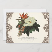 マグノリア バード オブ パラダイス トロピカル フローラル オレンジ 招待状 (裏面)