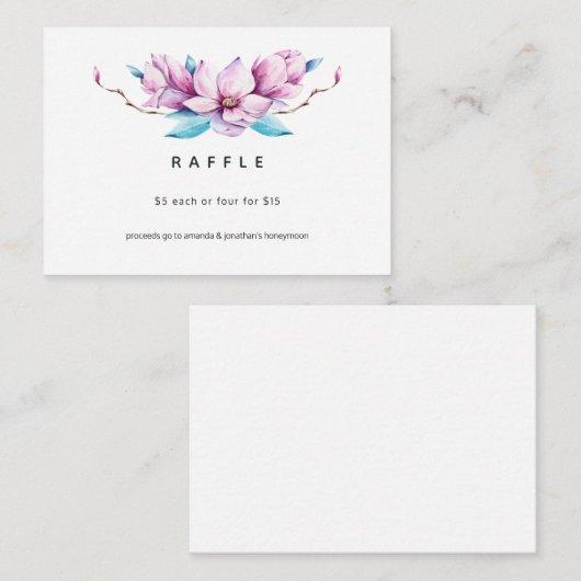 マグノリア フローラル ウェディング ラッフル エンクロージャーカード (正面/裏面)