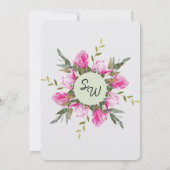 マグノリア フローラル ウォーターカラーエンゲージメントパーティー 招待状 (裏面)