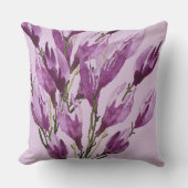 マグノリア フローラル ウォーターカラー バイオレット クッション (正面)