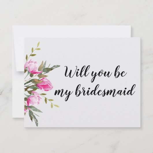 マグノリア フローラル ウォーターカラー 招待状 (正面)