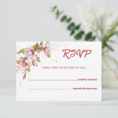マグノリア フローラル RSVP ウェディング カード (スタンド正面)