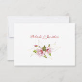 マグノリア フローラル RSVP ウェディング カード (裏面)