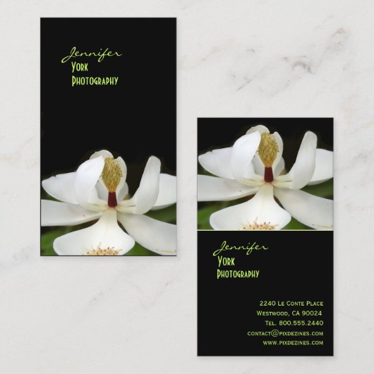 マグノリア，マクロ写真名刺 名刺 (正面/裏面)