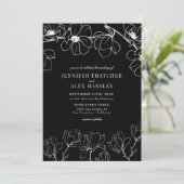 マグノリア | モダンエレガントシンプルフローラ結婚s 招待状 (スタンド正面)