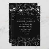 マグノリア | モダンエレガントシンプルフローラ結婚s 招待状 (正面/裏面)