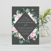 マグノリア & ユーカリ | フラワーフレーム ウェディング 招待状 (スタンド正面)