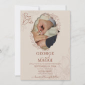 マグノリア ライン アート ヴィンテージ フレーム セーブザデート (正面)