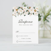 マグノリア 水彩 花 イラスト RSVP カード (スタンド正面)