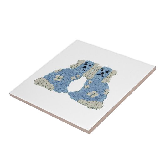 マグノリア(犬)スタッフォードドッグスジンジャージャースアート タイル (側面)